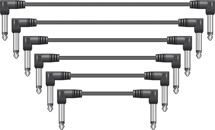 Classic Audio Patch Lead Set Black 6 pcs 1.0m