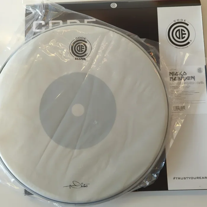 Code Boomer Nicko McBrain Signature 14 ” 1ply reverse dot Snare Drum Head