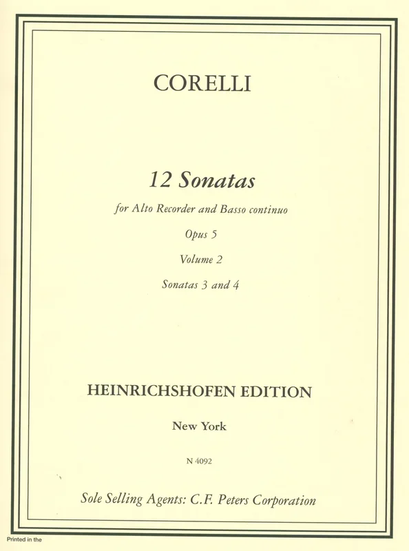 Corelli: Sonatas, Op. 5, Nos. 3 & 4 (arr. for alto recorder & continuo)