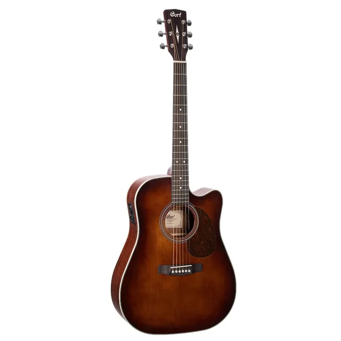 Cort MR500E OP Dreadnought Cutaway Acoustic Guitar w/Gig bag – Brown Burst