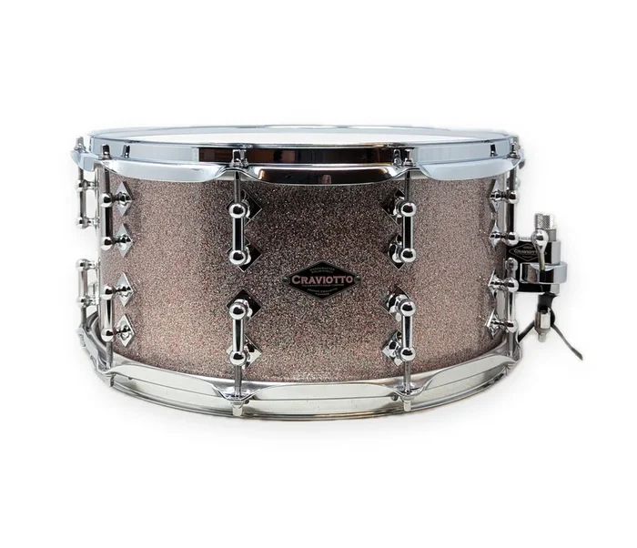 Craviotto Custom Shop 14 ” x 7 ” Maple Snare Drum in Peacock Sparkle