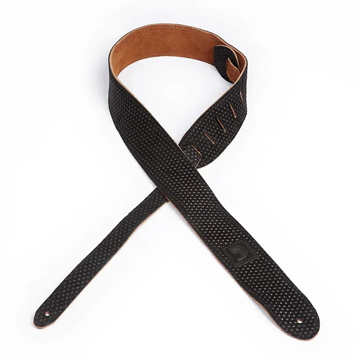 D’Addario 2 Inch Leather Embossed Guitar Strap Bumpy Dotted Design