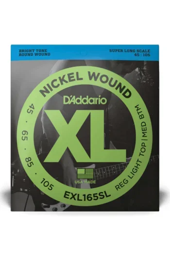 D’Addario Bass Guitar Set Exl165 Bright Round Wound Long Scale 45-105
