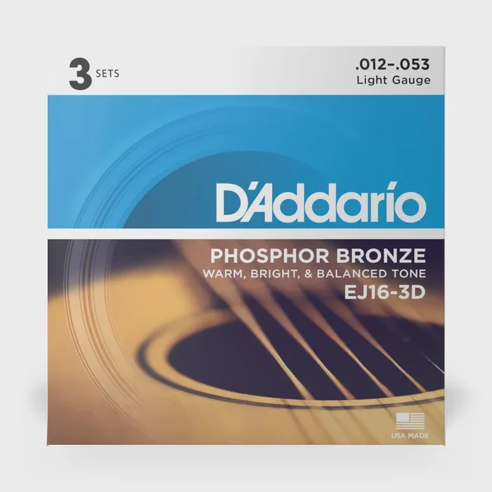 D’Addario EJ16 Phosphor Bronze 12-53 3PK