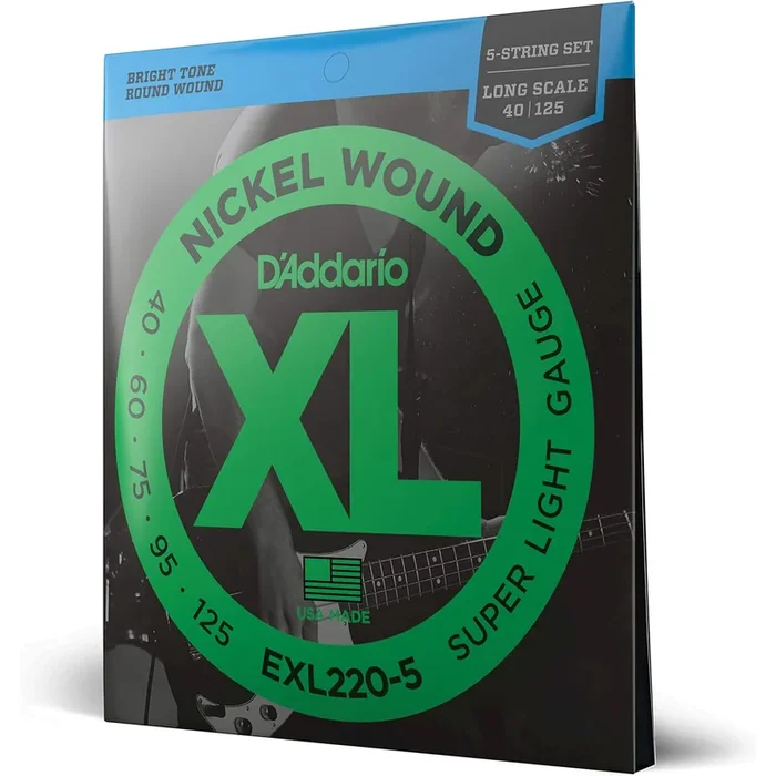 D’Addario EXL220-5 XL 5-String Bass Super Soft/Long String Set