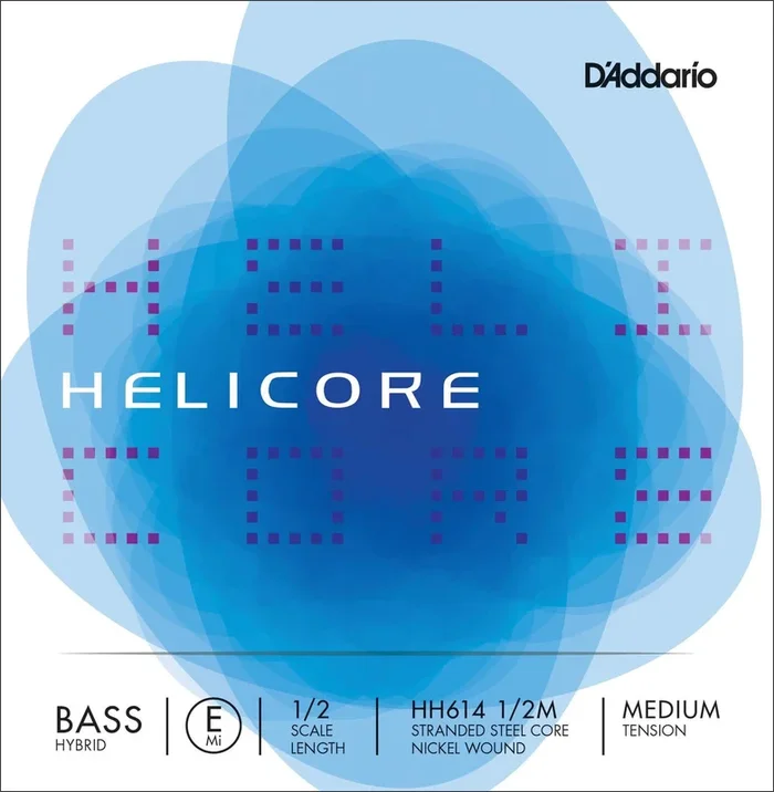 D’Addario Helicore Hybrid Bass Single E String, 1/2 Scale, Medium Tension