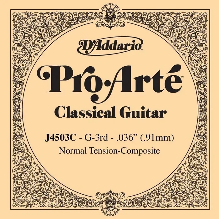 D’Addario J4503C Pro-Arte Composite Classical Guitar Single String, Normal Tension, Third String