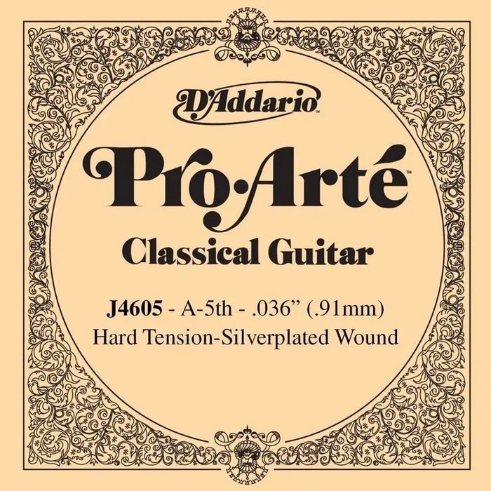 D’Addario J4605 Pro-Arte Nylon Classical Guitar Single String, Hard Tension, Fifth String