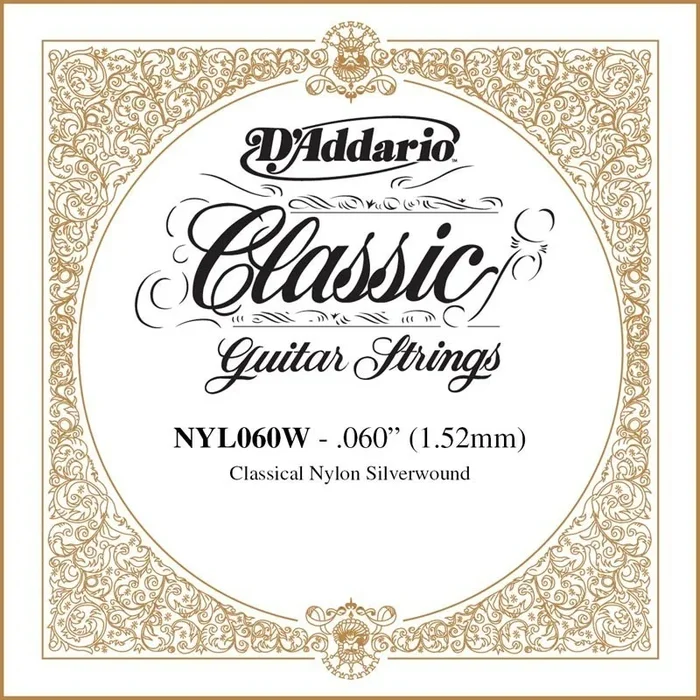 D’Addario NYL060W Silver-plated Copper Classical Single String, .060