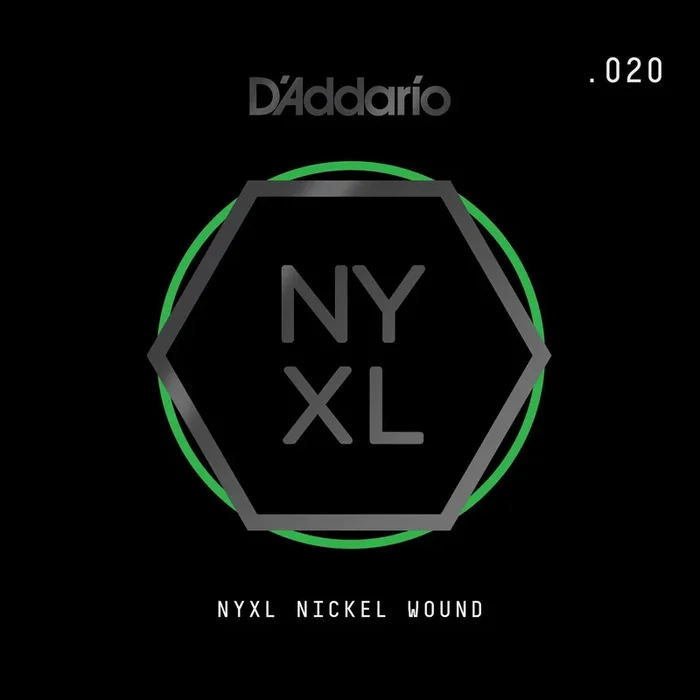 D’Addario NYXL Nickel Wound Electric Guitar Single String, .020