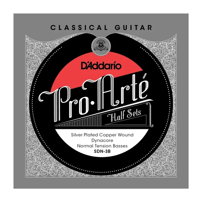 D’Addario SDN-3B Pro-Arte Silver Plated Copper on Composite Dynacore Classical Guitar Half Set, Normal Tension