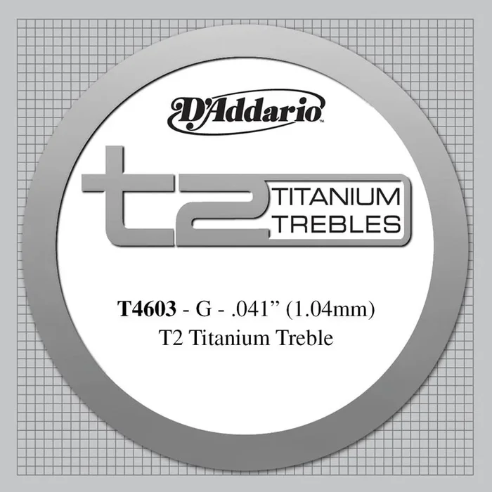 D’Addario T2 Titanium Treble Classical Guitar Single String, Hard Tension, Third String