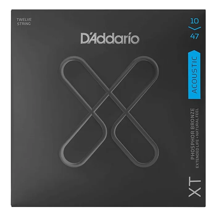 D’Addario XT Phosphor Bronze Acoustic Guitar Strings, 12-String Light, 10-47