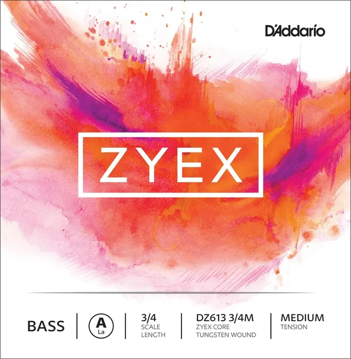 D’Addario Zyex Bass Single A String, 3/4 Scale, Medium Tension