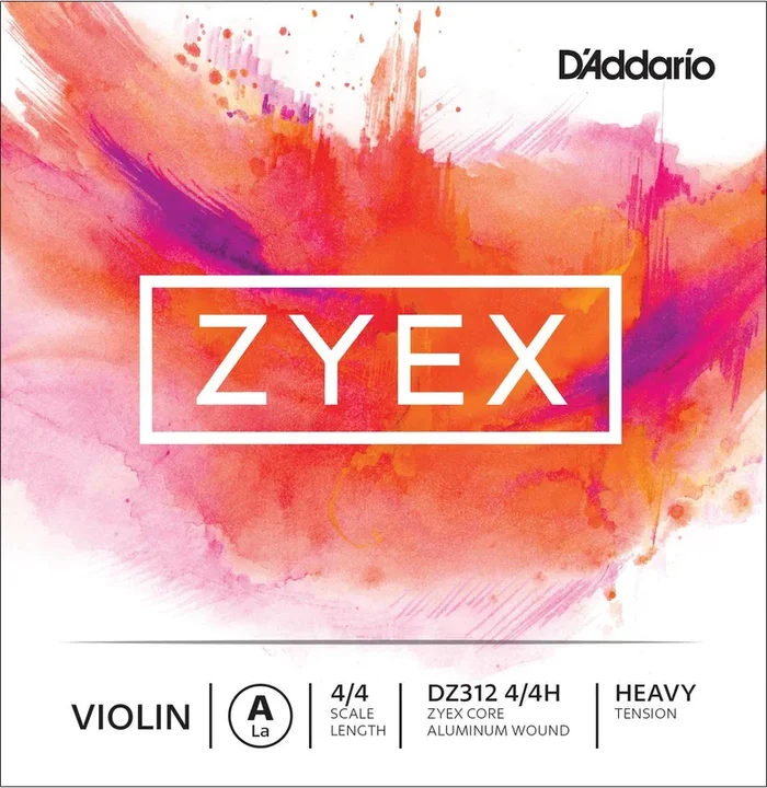 D’Addario Zyex Violin Single A String, 4/4 Scale, Heavy Tension