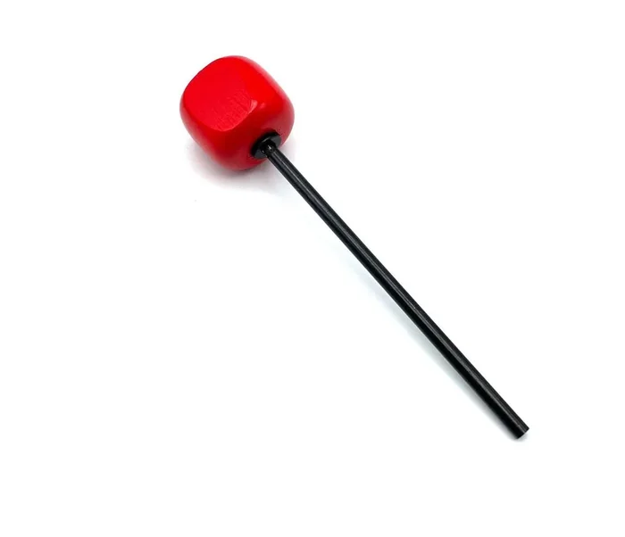 Danmar Red Hardwood Bass Drum Beater with Angle Cut – Black Shaft