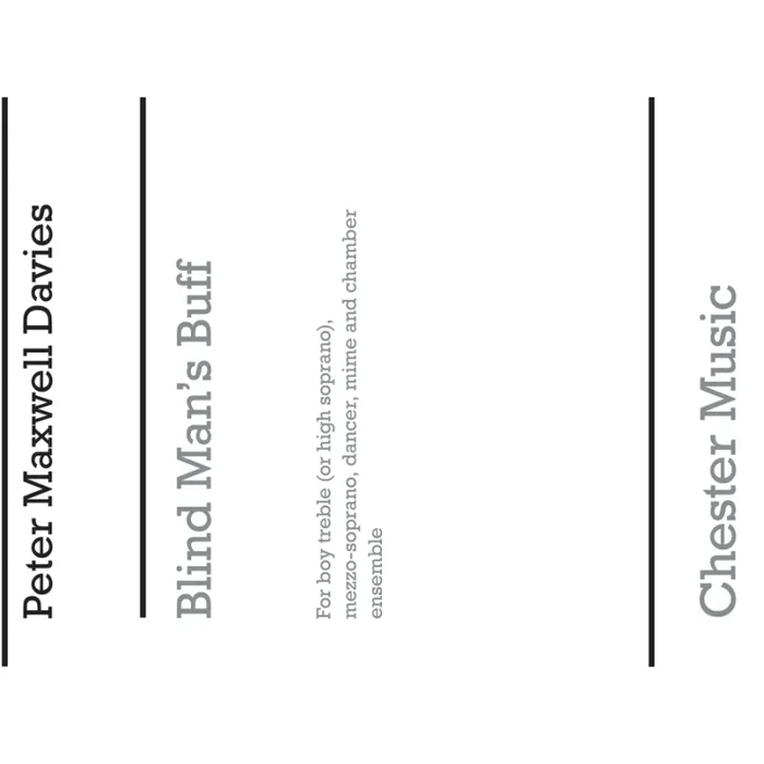 Davies, Peter Maxwell – Blind Man’s Buff (Full Score)