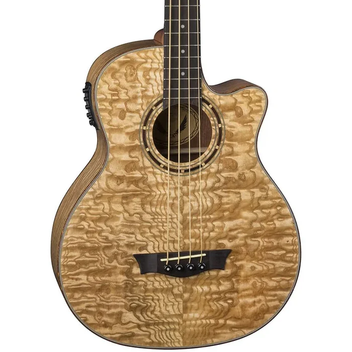Dean Guitars Exotica Quilt Ash 4 String Acoustic Electric Bass – Gloss Natural