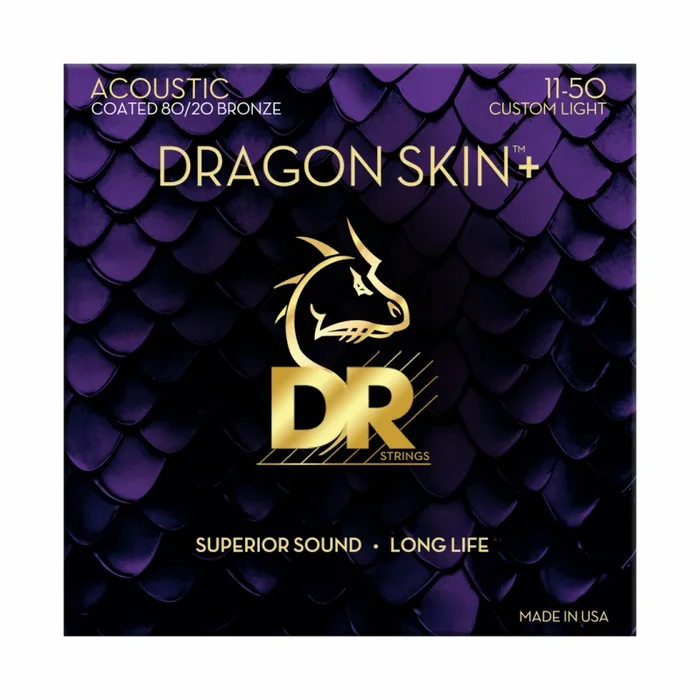 DR Dragon Skin+ 80/20 Acoustic Guitar Strings 11-50