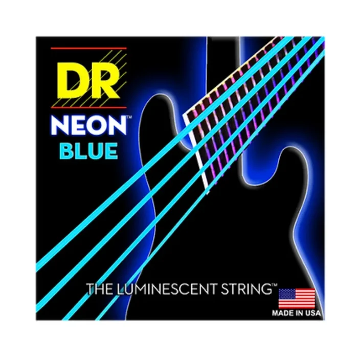 DR NBB-45 Hi-Def Neon Blue Colored Medium 45-105 Bass Strings Set