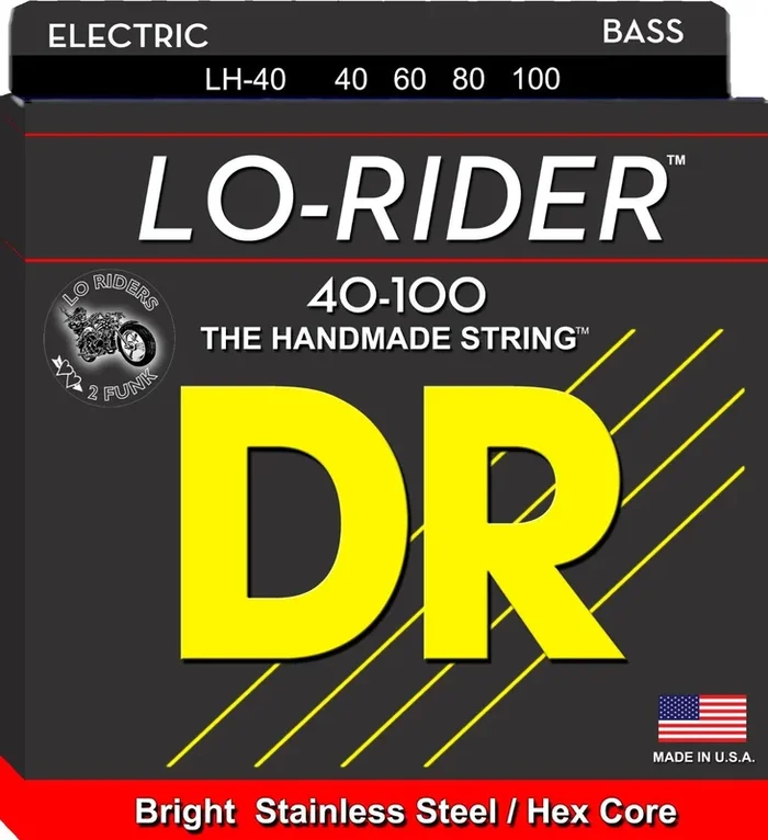 DR Strings Lo-Rider – Stainless Steel Hex Core Bass 40-100