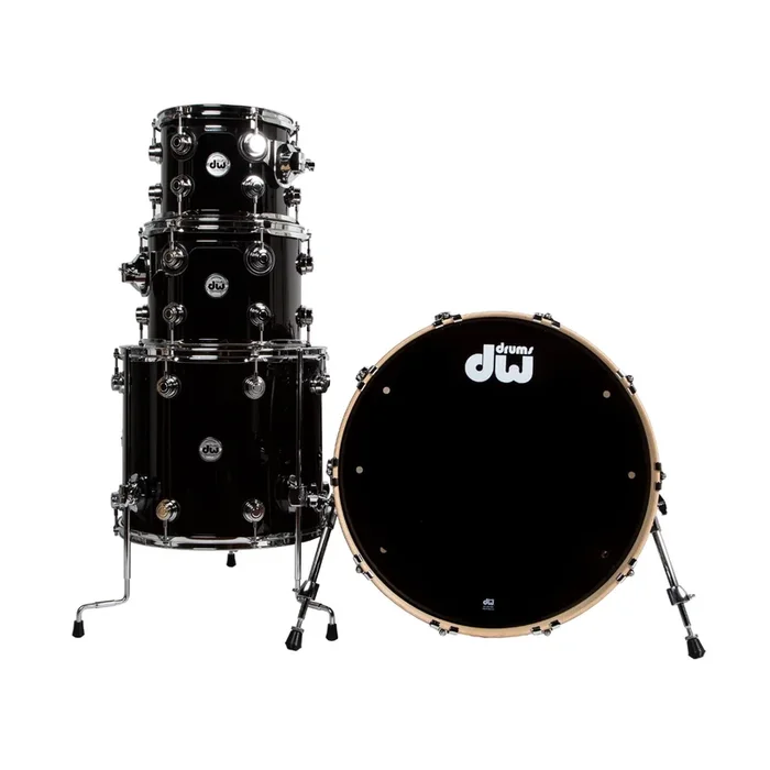 Drum Workshop Collectors Series 333 Shell Kit – Gloss Black Finish Ply