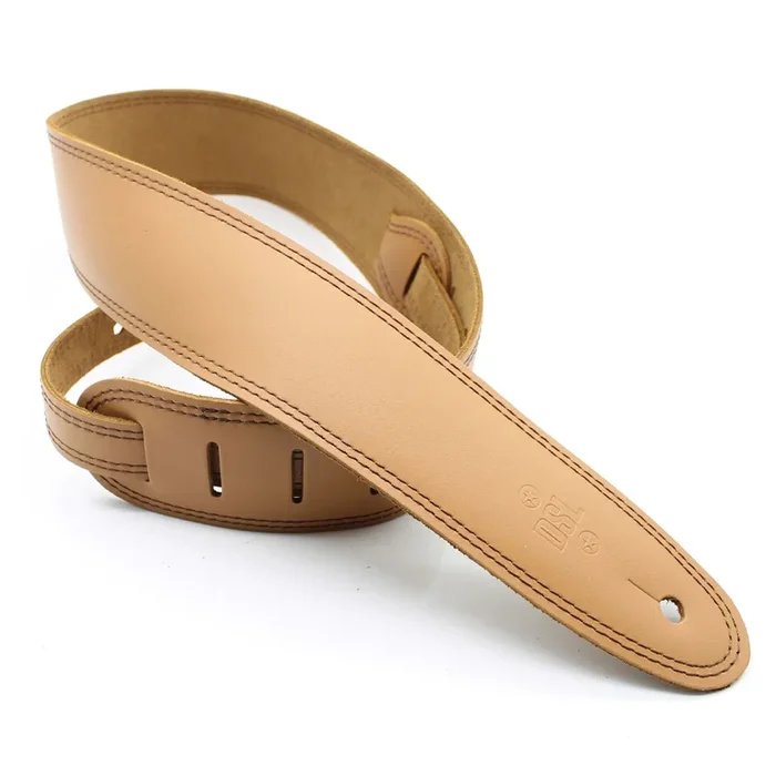 DSL Straps Classic Series Single Ply Guitar Strap 2.5in – Tan/Brown Stitch