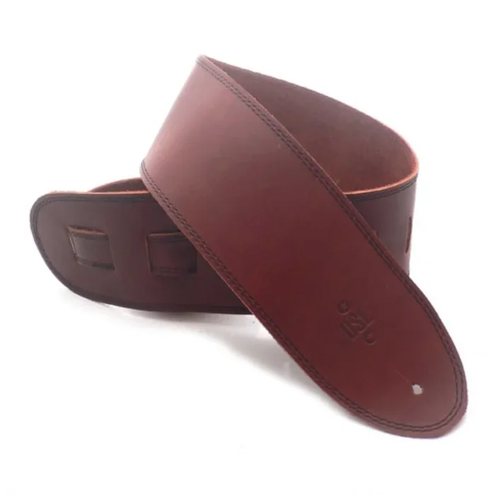 DSL Straps Classic Series Single Ply Guitar Strap 3.5in – Maroon/Black Stitch