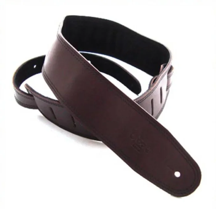 DSL Straps Premium Series Suede Guitar Strap 2.5in Leather & Padded Suede – Saddle Brown/Black