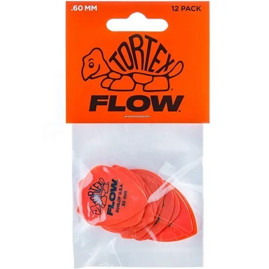 Dunlop Tortex Flow Guitar Pick 12-Pack – Orange (.60mm)