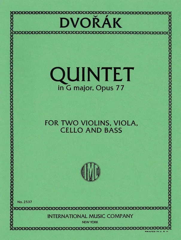 Dvořák: String Quintet No. 2 in G Major, Op. 77