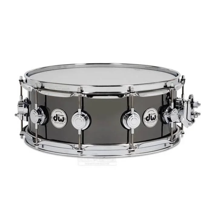 DW Collectors Series Black Nickel Over Brass 14×5.5in Snare Drum with Chrome Hardware