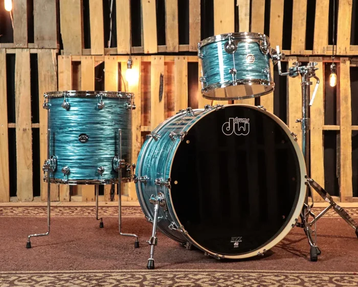 DW Performance Turquoise Oyster Rock Drum Set – 14×24, 9×13, 16×16
