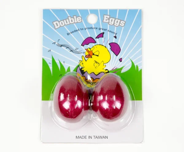 Egg Shakers Double Eggs on Card (Pair) Wine Red