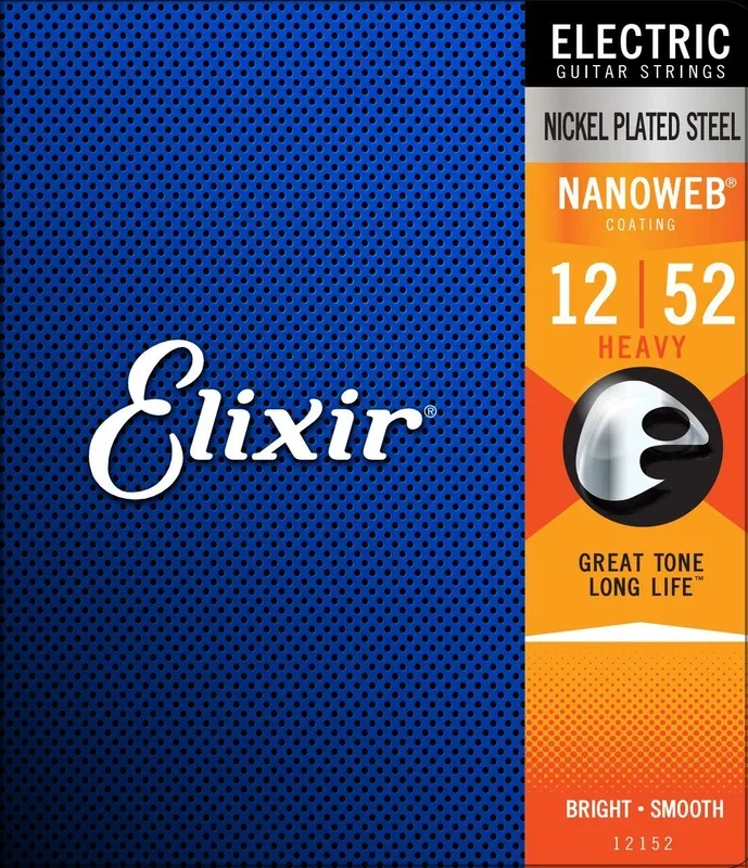 Elixir 12152 Nanoweb Electric Guitar Strings Heavy Gauge 12-52