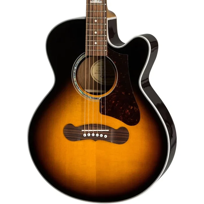 Epiphone J-200 EC Studio Parlor Acoustic Guitar – Vintage Sunburst
