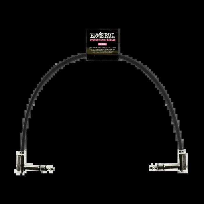 Ernie Ball 12″ Flat Ribbon Stereo Patch Cable Black
