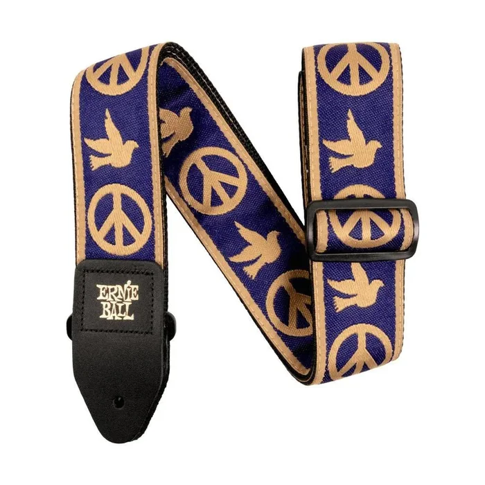 Ernie Ball 4699 Navy Blue and Beige Peace Love Dove Jacquard Guitar Strap