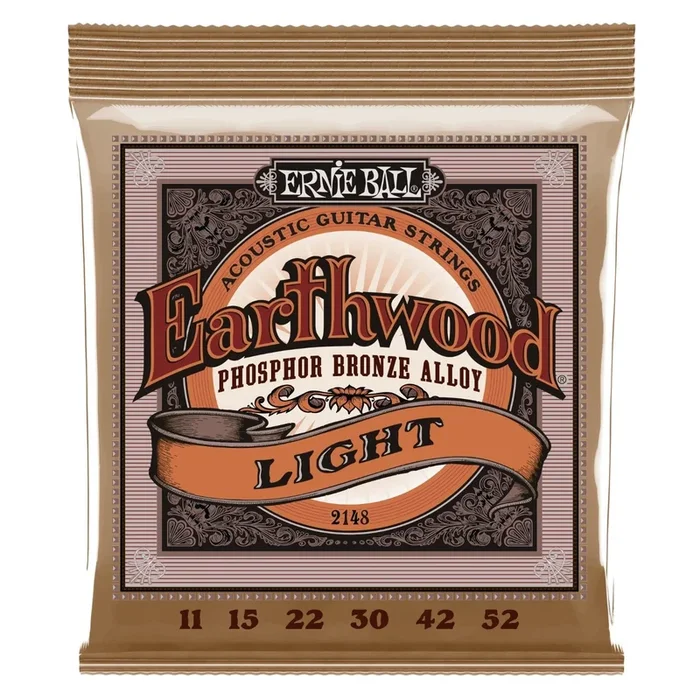 Ernie Ball Earthwood Light Phosphor Bronze Acoustic String Set, .011 – .052