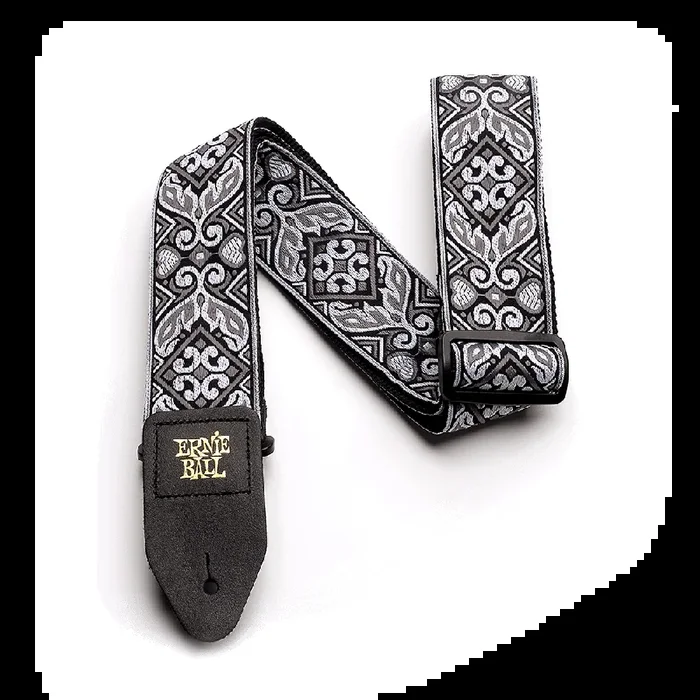 Ernie Ball Tribal Jacquard Guitar Strap, Silver
