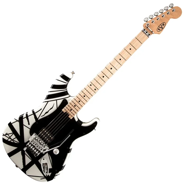 EVH Striped Series Electric Guitar in White and Black Stripes – 5107902576