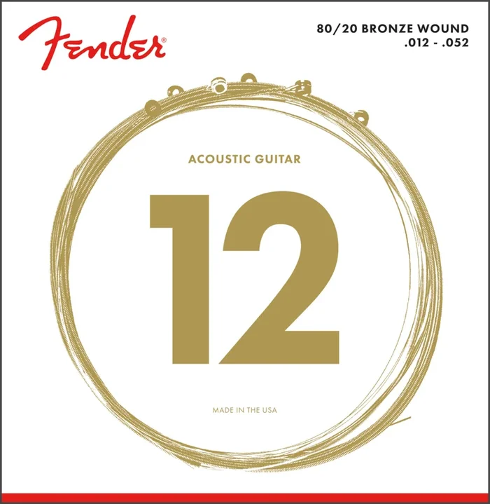 Fender 80/20 Bronze Acoustic Strings, Light 12-52