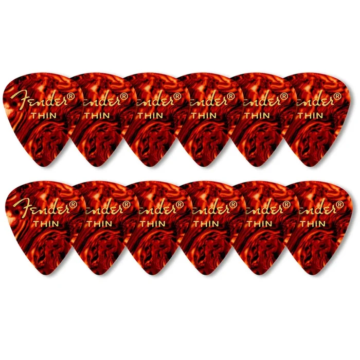 Fender Classic Celluloid Tortoise Shell 351 Shape Thin 12 Pack – 1980351700