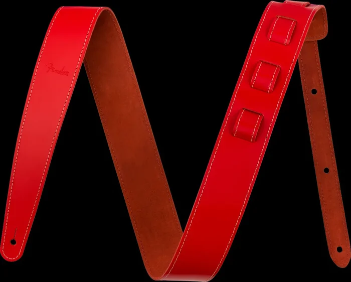 Fender Essentials 2″ Leather Strap in Red