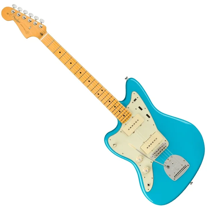 Fender Left Hand American Professional II Jazzmaster Maple in Miami Blue Electric Guitar w/Case – 0113982719