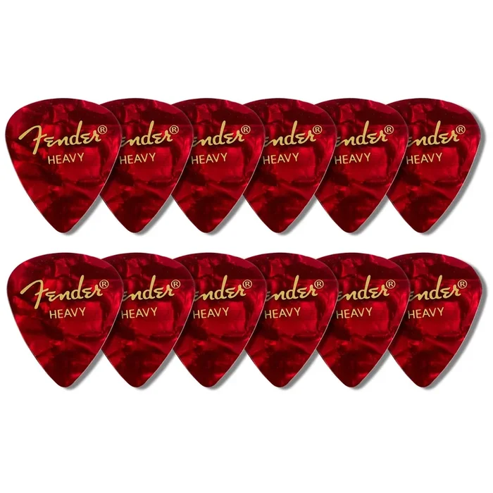 Fender Premium Celluloid 351 Shape Picks Heavy Red Moto 12 Pack – 1980351909