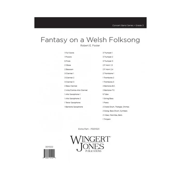 Foster, Robert E. – Fantasy On A Welsh Folksong – Full Score