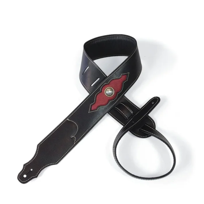 Franklin 2.5″ Padded Black Leather Ball with Red Western Insert & Concho