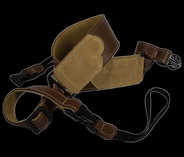 Franklin 2.5 Inch Banjo Caramel Glove Leather with Chocolate Suede Ends Strap