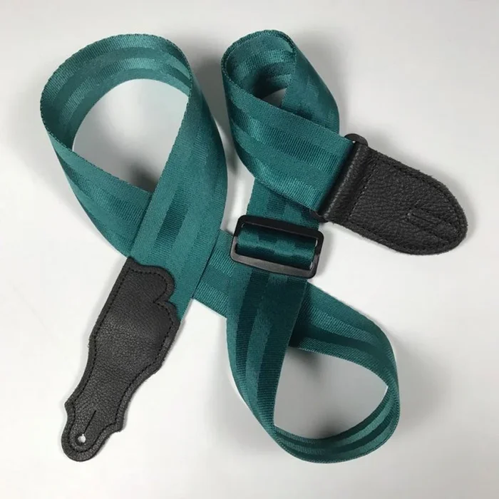 Franklin 2″ Teal Aviator Guitar Strap with Leather End Tab, Adjustable 38″ to 60″